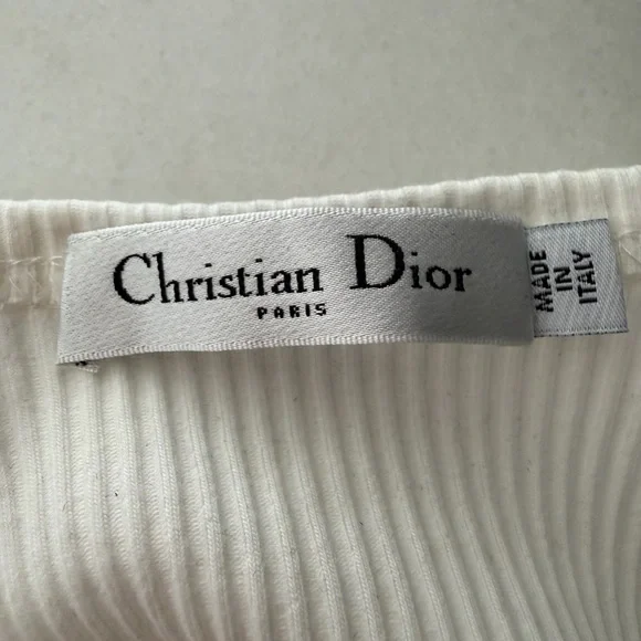 Dior White Ribbed Fabric - Picture 3 of 4